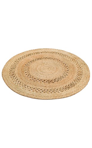 SOLO CA-112 NATURAL XW  Yuvarlak veya Oval El Dokuma Naturel Jüt Hasır Halı