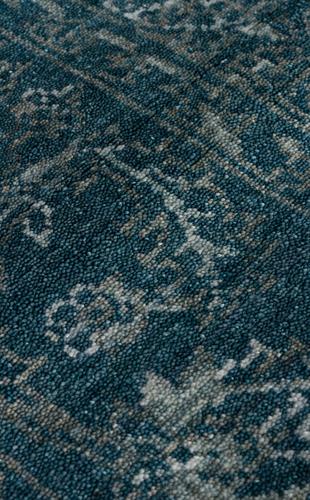 TAFTAN TF 02 NAVY  Pakistan Overdyed Tarzı Özel Hav Vermeyen ve El Emeği ile Özel Tezgahlarda Üretilen Uşak Halısı