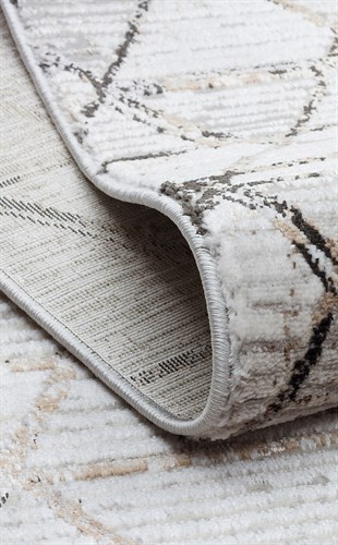 TALYA TLY 01 GREY BEIGE  Parlak Dokulu Modern Desen ve Renkli Metalik Işıltılı Makine Halısı