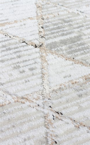 TALYA TLY 01 GREY BEIGE  Parlak Dokulu Modern Desen ve Renkli Metalik Işıltılı Makine Halısı