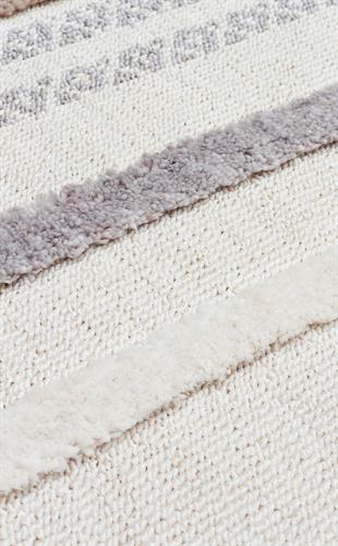 TERAZZO TRZ 01 WHITE GREY  Hav Toz Vermez Yumuşak Dokulu Etnik Örgü Desenlere Sahip Modern İskindinav Halı