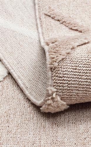 TERAZZO TRZ 03 BEIGE WHITE  Hav Toz Vermez Yumuşak Dokulu Etnik Örgü Desenlere Sahip Modern İskindinav Halı