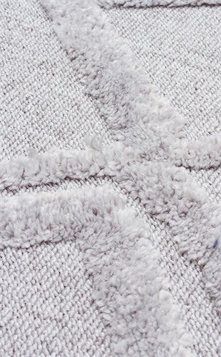 TERAZZO TRZ 03 GREY  Hav Toz Vermez Yumuşak Dokulu Etnik Örgü Desenlere Sahip Modern İskindinav Halı