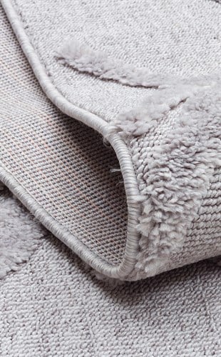 TERAZZO TRZ 03 GREY  Hav Toz Vermez Yumuşak Dokulu Etnik Örgü Desenlere Sahip Modern İskindinav Halı