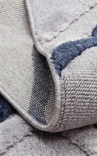 TERAZZO TRZ 03 GREY NAVY  Hav Toz Vermez Yumuşak Dokulu Etnik Örgü Desenlere Sahip Modern İskindinav Halı