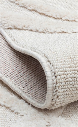 TERAZZO TRZ 03 WHITE  Hav Toz Vermez Yumuşak Dokulu Etnik Örgü Desenlere Sahip Modern İskindinav Halı