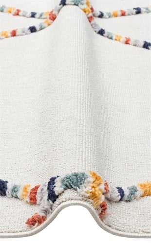 TERAZZO TRZ 04 MULTY  Hav Toz Vermez Yumuşak Dokulu Etnik Örgü Desenlere Sahip Modern İskindinav Halı