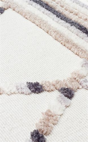 TERAZZO TRZ 04 WHITE BEIGE  Hav Toz Vermez Yumuşak Dokulu Etnik Örgü Desenlere Sahip Modern İskindinav Halı