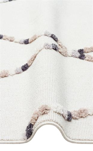 TERAZZO TRZ 04 WHITE BEIGE  Hav Toz Vermez Yumuşak Dokulu Etnik Örgü Desenlere Sahip Modern İskindinav Halı