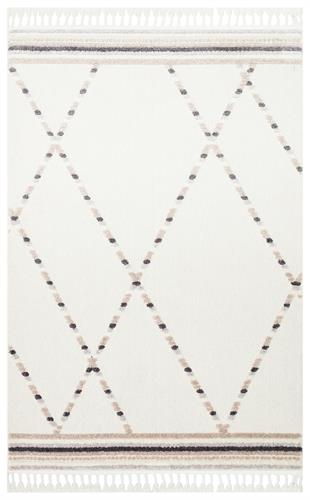 TERAZZO TRZ 04 WHITE BEIGE  Hav Toz Vermez Yumuşak Dokulu Etnik Örgü Desenlere Sahip Modern İskindinav Halı