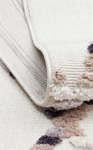 TERAZZO TRZ 04 WHITE BEIGE  Hav Toz Vermez Yumuşak Dokulu Etnik Örgü Desenlere Sahip Modern İskindinav Halı