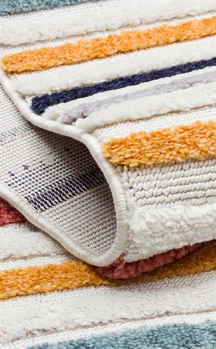 TERAZZO TRZ 06 MULTY  Hav Toz Vermez Yumuşak Dokulu Etnik Örgü Desenlere Sahip Modern İskindinav Halı