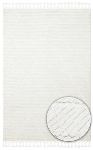 TERAZZO TRZ 08 WHITE  Hav Toz Vermez Yumuşak Dokulu Etnik Örgü Desenlere Sahip Modern İskindinav Halı