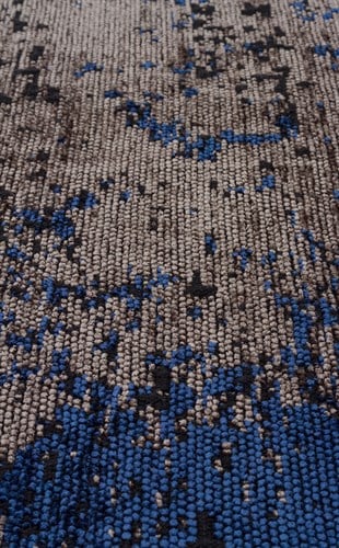 TRIBAL XW TRB 04 GREY NAVY XW  Yıkanabilir Vintage Desenli Modern İnce Dokuma Halı