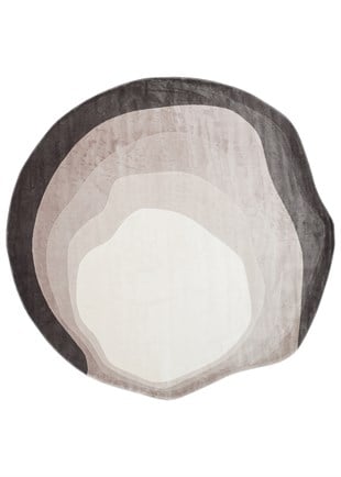 UTOPIA UTP 01 CREAM BLACK Q  Amorf Tasarımlı Modern Viskon Halı