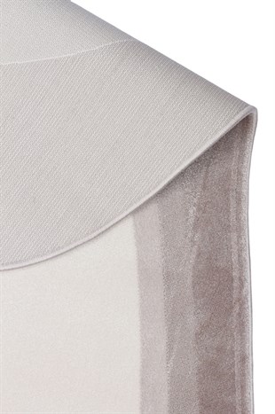 UTOPIA UTP 01 CREAM BLACK Q  Amorf Tasarımlı Modern Viskon Halı