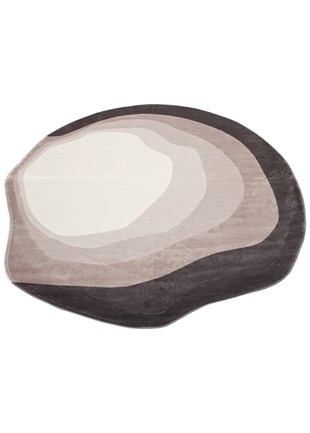 UTOPIA UTP 01 CREAM BLACK Q  Amorf Tasarımlı Modern Viskon Halı