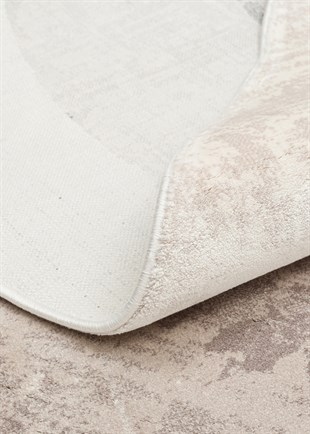 UTOPIA UTP 02 CREAM GREY Q  Amorf Tasarımlı Modern Viskon Halı