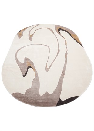 UTOPIA UTP 06 CREAM GREY  Amorf Tasarımlı Modern Viskon Halı