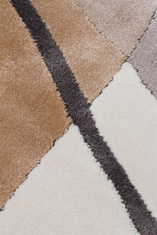 UTOPIA UTP 08 CREAM BLACK  Amorf Tasarımlı Modern Viskon Halı