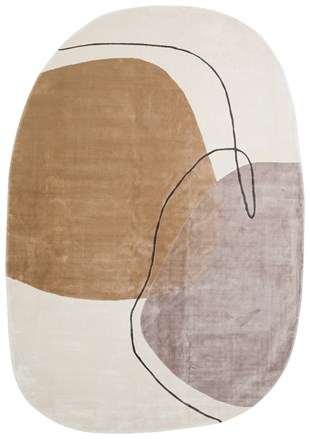 UTOPIA UTP 08 CREAM BLACK  Amorf Tasarımlı Modern Viskon Halı