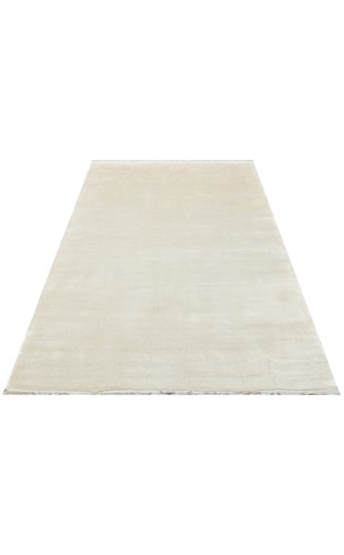 VELVET VT PLAIN ECRU  Düz Renk El Emeği ile Özel Tezgahlarda Üretilen Viskon Uşak Halısı