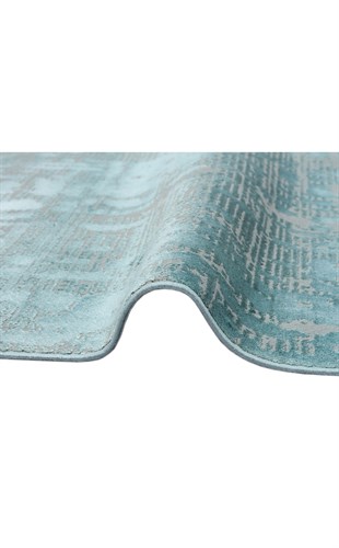 VERONA DYED VRD 03 AQUA  Overdyed Kolay Kullanımlı Yumuşak İpeksi Tuşeli Yüksek Alçak Oymalı Modern İnce Makine Halısı