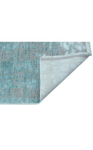 VERONA DYED VRD 03 AQUA  Overdyed Kolay Kullanımlı Yumuşak İpeksi Tuşeli Yüksek Alçak Oymalı Modern İnce Makine Halısı