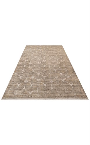 VERONA DYED VRD 06 LATTE BEIGE  Overdyed Yumuşak İpeksi Tuşeli Yüksek Alçak Oymalı Modern İnce Makine Halısı