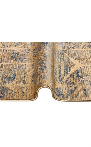 VERONA DYED VRD 06 MARINE GOLD  Overdyed Yumuşak İpeksi Tuşeli Yüksek Alçak Oymalı Modern İnce Makine Halısı