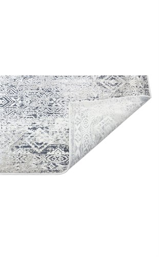 VERONA VR 08 GREY BLACK XW  Yumuşak İpeksi Tuşeli Yüksek Alçak Oymalı Modern İnce Makine Halısı