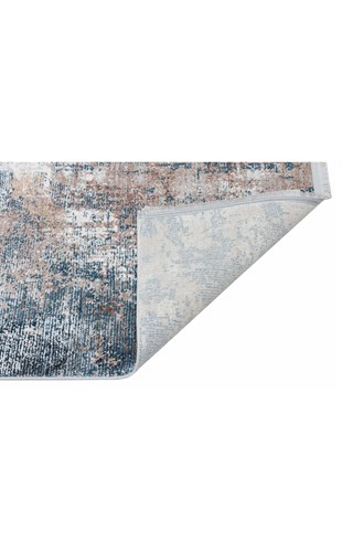 VERONA VR 14 BLUE VIZON XW  Yumuşak İpeksi Tuşeli Yüksek Alçak Oymalı Modern İnce Makine Halısı