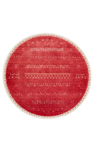 ZARA ZR 06 RED Q  Otantik Desenli Özel Hav Vermeyen ve Kolay Temizlenebilir Tensel Kullanılarak El Emeği ile Özel Tezgahlarda Üretilen Modern Uşak Halısı