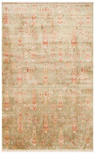 ZARA ZR 08 GREEN AUTUMN  Otantik Desenli Özel Hav Vermeyen ve Kolay Temizlenebilir Tensel Kullanılarak El Emeği ile Özel Tezgahlarda Üretilen Modern Uşak Halısı