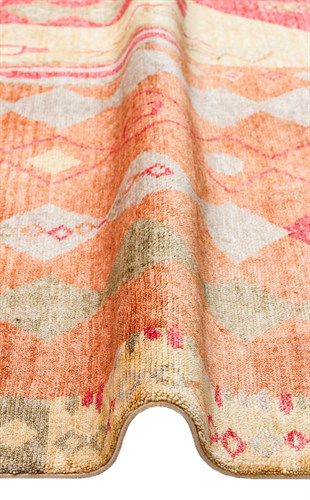 ZARA ZR 10 RED AUTUMN  Otantik Desenli Özel Hav Vermeyen ve Kolay Temizlenebilir Tensel Kullanılarak El Emeği ile Özel Tezgahlarda Üretilen Modern Uşak Halısı