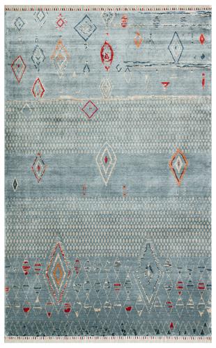 ZARA ZR 15 AQUA MULTY  Otantik Desenli Özel Hav Vermeyen ve Kolay Temizlenebilir Tensel Kullanılarak El Emeği ile Özel Tezgahlarda Üretilen Modern Uşak Halısı