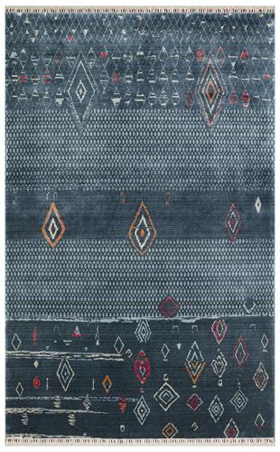 ZARA ZR 15 NAVY MULTY  Otantik Desenli Özel Hav Vermeyen ve Kolay Temizlenebilir Tensel Kullanılarak El Emeği ile Özel Tezgahlarda Üretilen Modern Uşak Halısı