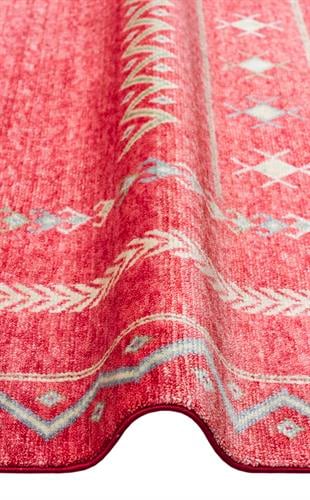 ZARA ZR 20 RED MULTY  Otantik Desenli Özel Hav Vermeyen ve Kolay Temizlenebilir Tensel Kullanılarak El Emeği ile Özel Tezgahlarda Üretilen Modern Uşak Halısı