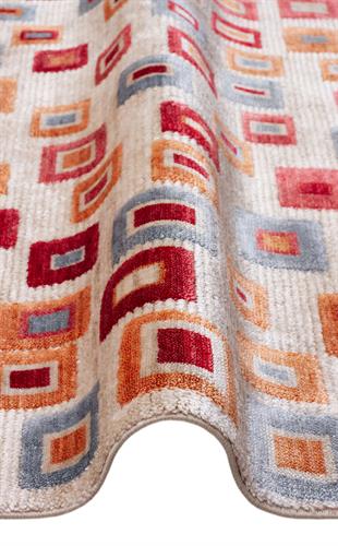 ZARA ZR 21 BEIGE MULTY  Otantik Desenli Özel Hav Vermeyen ve Kolay Temizlenebilir Tensel Kullanılarak El Emeği ile Özel Tezgahlarda Üretilen Modern Uşak Halısı