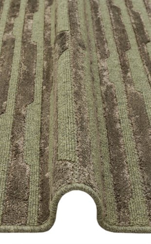 ZENITH DYED ZNT 02 GREEN DYED  Yüksek Alçak Dokulu Naturel Yün ve Viskon Modern Dokuma Halı