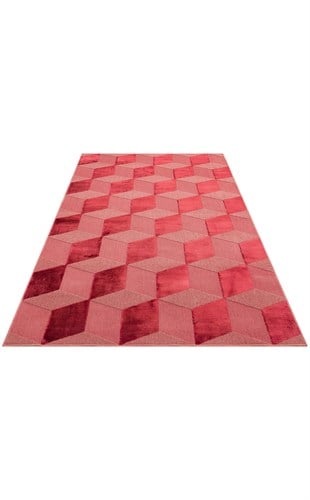 ZENITH DYED ZNT 05 BURGUNDY DYED  Yüksek Alçak Dokulu Naturel Yün ve Viskon Modern Dokuma Halı