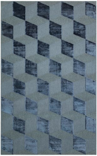 ZENITH DYED ZNT 05 NAVY DYED  Yüksek Alçak Dokulu Naturel Yün ve Viskon Modern Dokuma Halı