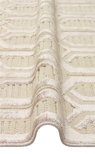 ZENITH DYED ZNT 07 BEIGE DYED  Yüksek Alçak Dokulu Naturel Yün ve Viskon Modern Dokuma Halı