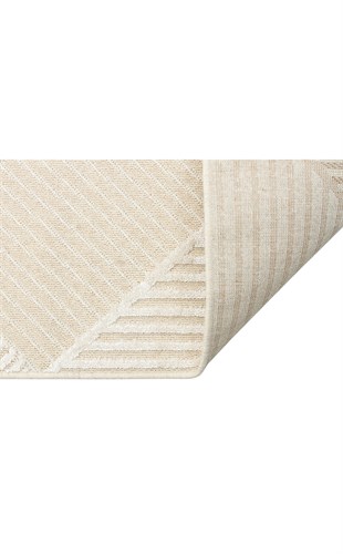 ZENITH ZNT 01 CREAM  Yüksek Alçak Dokulu Naturel Yün ve Viskon Modern Dokuma Halı