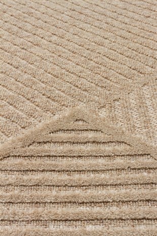 ZENITH ZNT 01 LATTE  Yüksek Alçak Dokulu Naturel Yün ve Viskon Modern Dokuma Halı
