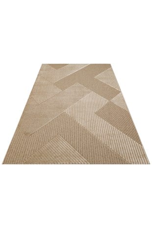 ZENITH ZNT 01 LATTE  Yüksek Alçak Dokulu Naturel Yün ve Viskon Modern Dokuma Halı