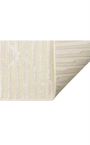 ZENITH ZNT 02 CREAM  Yüksek Alçak Dokulu Naturel Yün ve Viskon Modern Dokuma Halı