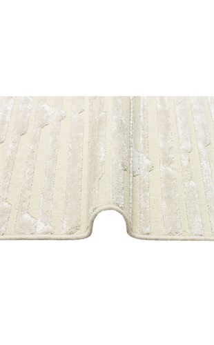 ZENITH ZNT 02 CREAM  Yüksek Alçak Dokulu Naturel Yün ve Viskon Modern Dokuma Halı