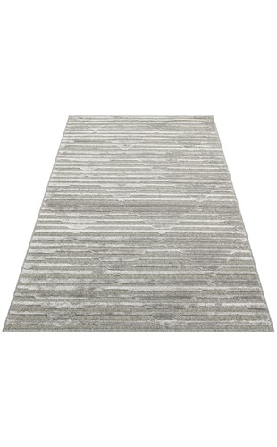 ZENITH ZNT 02 GREY  Yüksek Alçak Dokulu Naturel Yün ve Viskon Modern Dokuma Halı