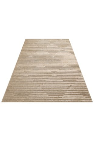 ZENITH ZNT 02 LATTE  Yüksek Alçak Dokulu Naturel Yün ve Viskon Modern Dokuma Halı